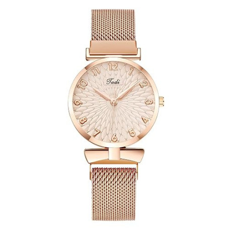 OFFCUP Montre pour Femme, Montre Analogique Quartz avec Bracelet en Acier Inoxydable, Très Mince Montre De Poignet pour Femme, L