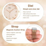 OFFCUP Montre pour Femme, Montre Analogique Quartz avec Bracelet en Acier Inoxydable, Très Mince Montre De Poignet pour Femme, L