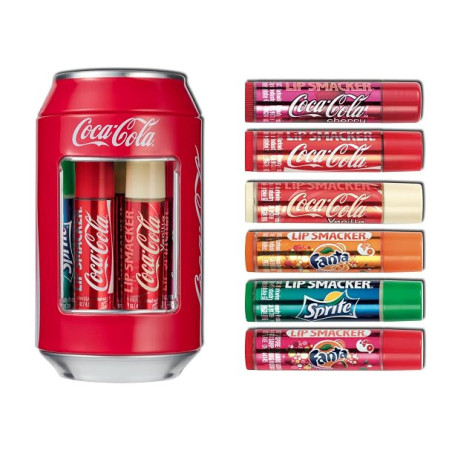 Lip Smacker - Collection Canettes Coca-Cola - Ensemble Baumes à Lèvres de Différents Parfums - Cadeau Sucré en Canette Classique