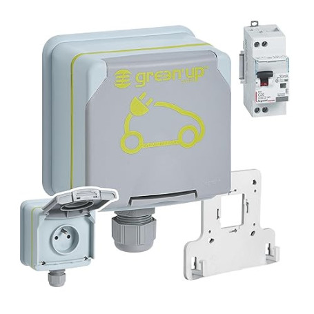 LEGRAND - Prise pour Recharge de Véhicule Electrique Green'up Acess - Prise Murale Complète avec Patère et Interrupteur Différen