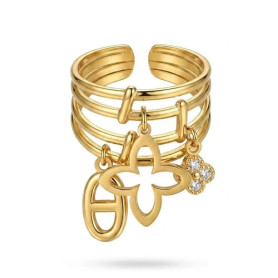 Bague Breloque Maille Marine Trèfle Acier Inoxydable - Taille Ajustable - Charms - Ne Rouille Pas - Idée Cadeau Parfaite -Tendan