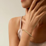 Morfetto 3 Pièces Bracelet Jonc Femme Acier Inoxydable Plaqué Or 14 Carats 3mm Épaisseur Argent Or Brillant Empilable Design Ron