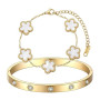 XFSRG Bracelet Femme Zircon Cristal Fleur Bracelet Ajustable Bijoux Accessoires Cadeau pour Fille Cadeau pour l'anniversaire de