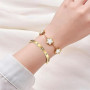 XFSRG Bracelet Femme Zircon Cristal Fleur Bracelet Ajustable Bijoux Accessoires Cadeau pour Fille Cadeau pour l'anniversaire de