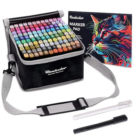 Feutre a Alcool 120 Couleurs Professionnel, Feutre Alcool Double Pointe pour Dessin & Illustration, Alcohol Felt Tip Pen pour Ar