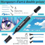Feutre a Alcool 120 Couleurs Professionnel, Feutre Alcool Double Pointe pour Dessin & Illustration, Alcohol Felt Tip Pen pour Ar