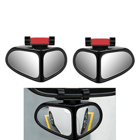 UMCHU 2 Pièces Retroviseur Conduite Accompagnée, pour Voitures, SUV, Noir | ABS + Verre, Socle Pivotant, Modèle Spécifique, Auto