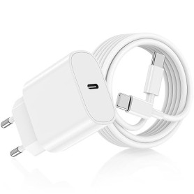 DGVERS 20W Chargeur Rapide USB C pour iPhone 17/16/15 & 2m Type C Câble | Adaptateur USB C Chargeur Rapide Prise Secteur USB-C C