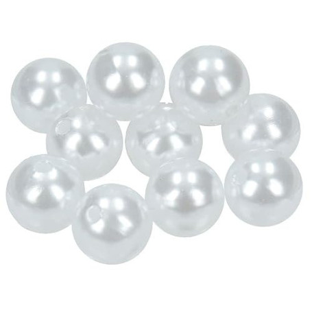 Perlin Lot de 200 perles de culture artificielles rondes en nacre blanche de 8 mm pour mariage, fête, décoration de bijoux, trav
