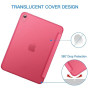 JETech Coque pour iPad (A16) 11e/10e Gén, Rose | Pour 2025/2022 Modèle, Étui Housse Dos Translucide Fin, Support 3 Volets, Veill