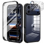 seacosmo Coque pour iPhone 17 Pro Max 6,9 Pouces, Antichoc Housse avec Verre Trempé et Caméra Protecteur, 360° Protégé Double Fa