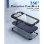 seacosmo Coque pour iPhone 17 Pro Max 6,9 Pouces, Antichoc Housse avec Verre Trempé et Caméra Protecteur, 360° Protégé Double Fa