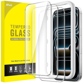 JETech Verre Trempé pour iPhone 17 Pro Max, Lot de 3 | 9H Protection D'écran, Transparent HD, Protection Anti-Rayures, Outil d'I