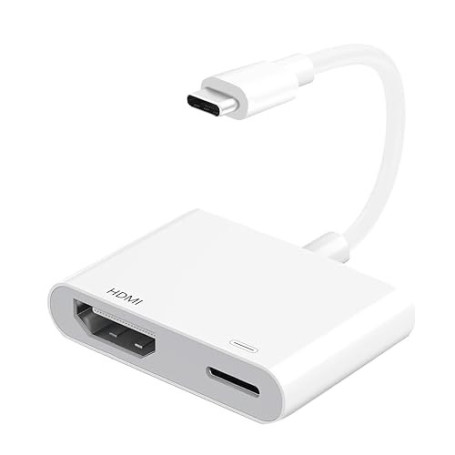 Adaptateur USB C vers HDMI 4K@60Hz pour iPhone 17/16/15, Adaptateur AV Numérique Type C, Connecteur d'écran de Synchronisation V
