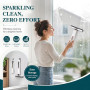 Balai Eponge Mains Libres avec 3 Tampons Rechange Tête Balai Portable Remplaçable Manche Court Serpillière Eponge Portable Auto