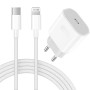 Chargeur Rapide Certifié Apple MFi pour iPhone 14/13/12/11/Pro Max Plus Mini SE XR X XS 8 7 6, Adaptateur Secteur USB-C 25 W ave
