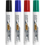 BIC Velleda 1711 Feutres pour Tableau Blanc Effaçables à Sec à Pointe Conique Moyenne - Couleurs Assorties, Etui Carton de 4