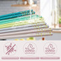 Lot de 5 paires de baguettes chinoises avec clip pour baguettes, passent au lave-vaisselle, réutilisables, antidérapantes, pour