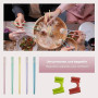 Lot de 5 paires de baguettes chinoises avec clip pour baguettes, passent au lave-vaisselle, réutilisables, antidérapantes, pour