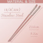Baguettes Réutilisables en Acier Inoxydable 18/8 Design Sakura Rose Laser Gravée Anti-Dérapantes Lavables au Lave-Vaisselle Japo