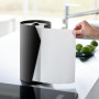 Yamazaki Tower Porte essuie-Tout Rond, en Acier - Distributeur de Papier Cuisine fermé, Design hygiénique, Stable et Compact, Ut