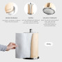 Exitoso Porte-rouleau de cuisine en bambou - Zewa - Porte-serviettes de cuisine - Support de papier de cuisine - Support de papi