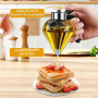 DEARBAG Distributeur de miel en verre de 200 ml avec support, distributeur pour sirop, huile d'olive, vinaigre, distributeur en