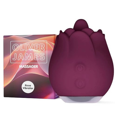 Oliver James Rose Vibromasseur pour Femme avec 10 Modes (Violet Nuit)