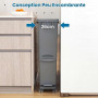 COSTWAY Poubelle Cuisine 32 L en Plastique, Poubelle Tri Selectif 2 Bac avec Tiroir, 2 Seaux Amovible, Poubelle Pédale Étroite 2