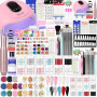 Kit Ongle Acrylique Complet En Gel Avec Lampe Uv 36w,Fraises à électriques,Poudre Acrylique Pour, Beaucoup de décoration manucur