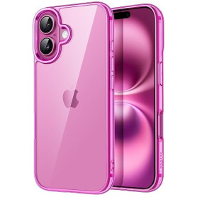 JETech Coque pour iPhone 16 Plus, Rose | Anti-Jaunissement, Antichoc, Dos PC Rigide Résistant aux Rayures, Étui Housse Bumper en