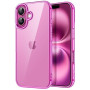 JETech Coque pour iPhone 16 Plus, Rose | Anti-Jaunissement, Antichoc, Dos PC Rigide Résistant aux Rayures, Étui Housse Bumper en