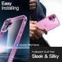 JETech Coque pour iPhone 16 Plus, Rose | Anti-Jaunissement, Antichoc, Dos PC Rigide Résistant aux Rayures, Étui Housse Bumper en