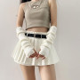 BWOOOWE Gants Sans Doigts Femme Manches Longues Mitaine Tricotés Manchette Bras Hiver Chauffant Mitaines Longues