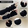 BWOOOWE 2 Pièces Gants Sans Doigts Manches Longues Femme Mitaines Tricotées Chauffantes Style Hiphop Manchettes Empilées Hiver A