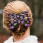Umibow Lot de 4 peignes magiques faciles à utiliser - Double peigne à cheveux extensible - Pour chignon - Élastique - Perles - R