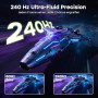 Amzfast Ecran PC Gaming 27 Pouces 240Hz/FHD Moniteur Incurvé 1920x1080, 1ms MPRT, sRGB 130%, Anti-Lumière Bleue, HDR, Adaptive S