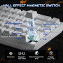 YUNZII MAD68 HE Clavier Gamer Filaire 8000Hz (Blanc, Magnetic Amber Pro) | Rapid Trigger, Switch Magnétiques à Effet Hall, RGB,