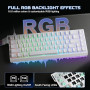 YUNZII MAD68 HE Clavier Gamer Filaire 8000Hz (Blanc, Magnetic Amber Pro) | Rapid Trigger, Switch Magnétiques à Effet Hall, RGB,