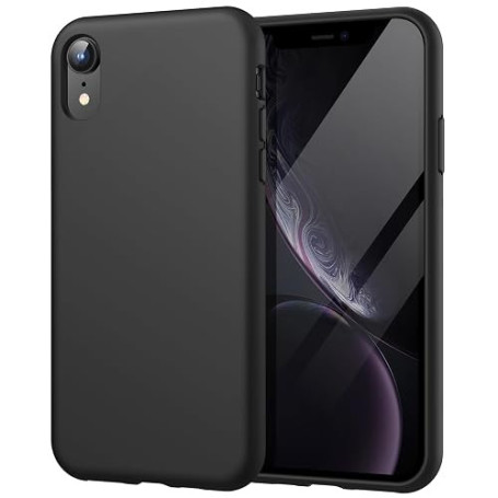 JETech Coque Silicone pour iPhone XR, Noir | Toucher Soyeux, Étui Housse Protection Antichoc, Résistant aux Rayures, Doublure en