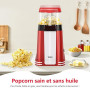 YASHE Machine à pop-corn rétro, 1200W Machine à pop-corn à air chaud avec gobelet doseur, à bouton unique, sans huile, Parfaite