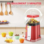 YASHE Machine à pop-corn rétro, 1200W Machine à pop-corn à air chaud avec gobelet doseur, à bouton unique, sans huile, Parfaite