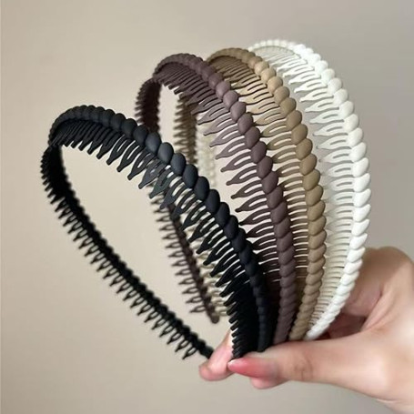 VelvetGlow Bandeaux avec dents pour femmes antidérapants, serre-tête en plastique avec dents, serre-tête pour cheveux féminins,