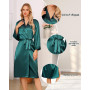 Sopesil Peignoir Satin Femme Robes Longues pour Femmes Robes de Mariée Vêtements de Nuit Doux pour le Mariage,Col en V,S-XXL