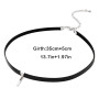 Carufin Collier ras du cou en cuir noir sexy Collier clavicule en cristal Bijoux réglables pour femmes et filles
