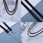 Inateannal Collier Ras Du Cou En Daim Noir Collier En Velours Lune Collier Ras Du Cou En Velours Colliers En Perles Croissant De