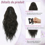 RUWISS Postiche Queue de Cheval Pince, 35 cm Ponytail Cheveux Naturel Bouclée Ondulée Rajout Cheveux Queue de Cheval pour Femme