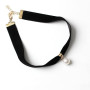 Prosy Collier ras du cou réglable en velours noir avec perles dorées pour femmes et filles