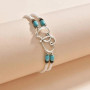Weddy Love chaîne de pied coeur à coeur turquoise perles chaîne de pied bracelet été plage stretch chaîne de pied Femmes bijoux