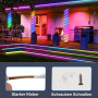 ZAIYW 10M Bicolore Bande LED Solaire Extérieur, IP68 Étanche, avec Télécommande & Minuterie, Auto-adhésive & Découpable pour Jar